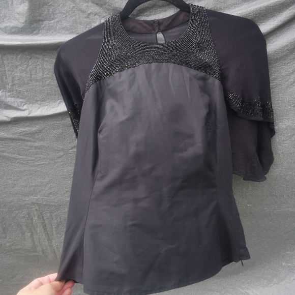 FRENCH CONNECTION size 4 Bella Beads blouse 2 piece new NWT Black - Picture 11 of 16